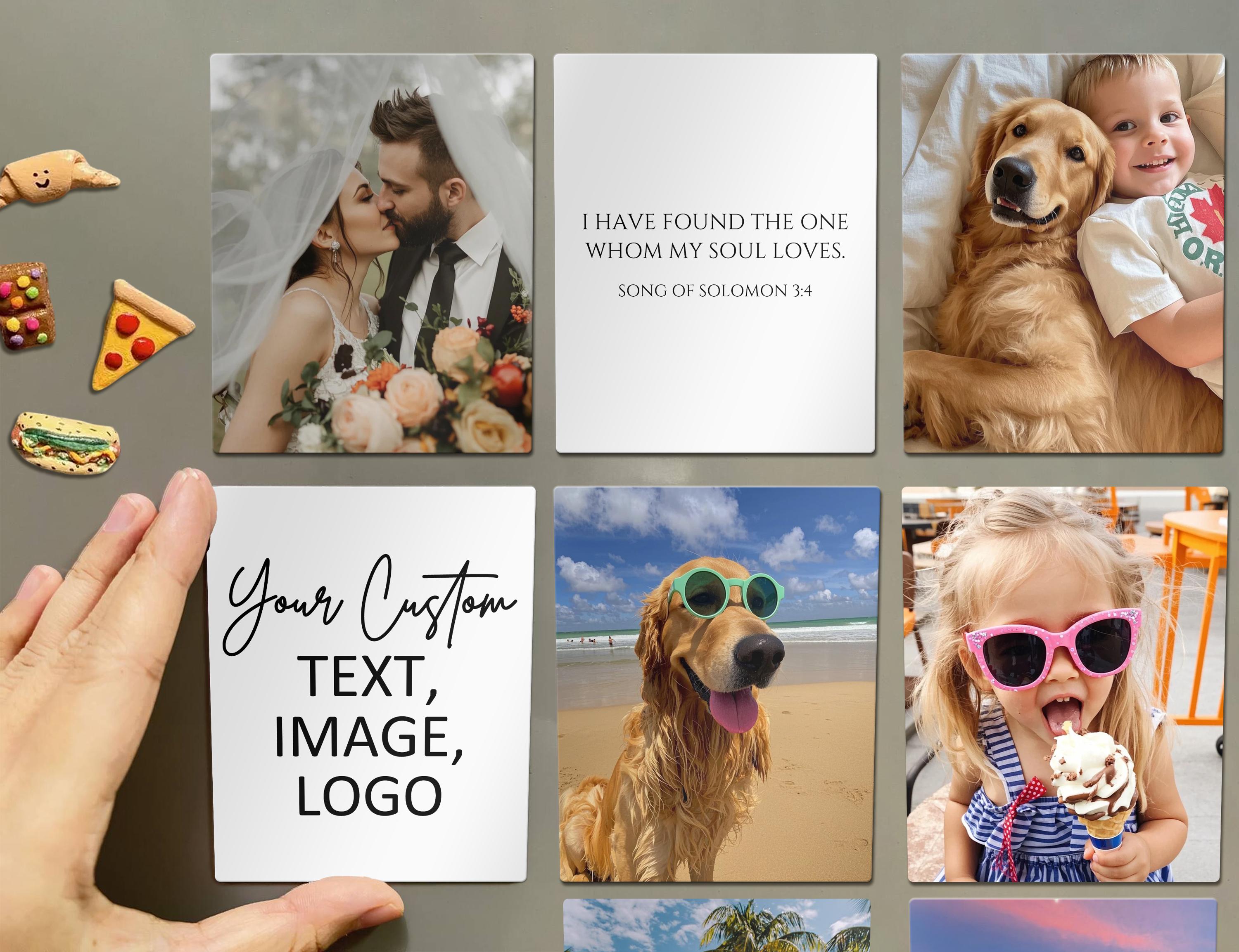 Custom Text Fridge Magnet, Personalized Magnet With Logo or Photo ...