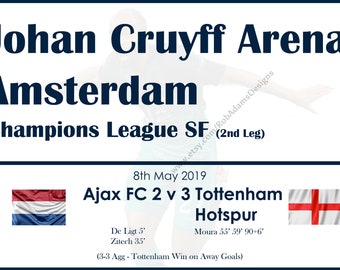 Champions League Semi-Final Tottenham v Ajax 2019 Lucas Moura Hattrick Street Sign