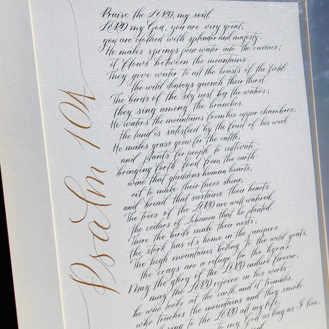 Hand Letter Scripture Calligraphy Bible Verse, Hand Lettered Scripture, Custom Christian Wall ...