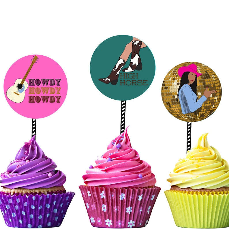 Cowgirl Printable Cupcake Toppers Etsy
