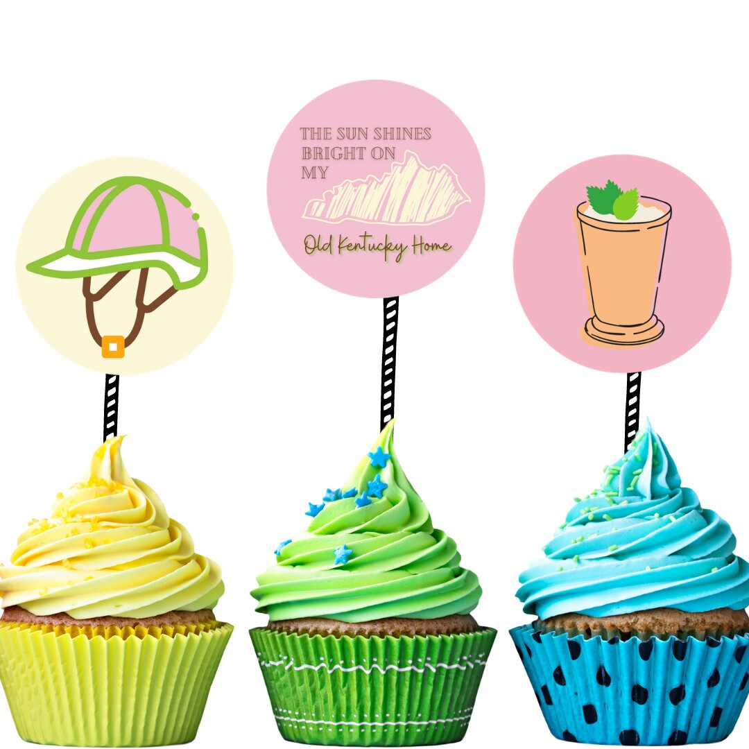 Derby Party Printable Cupcake Topper - Etsy
