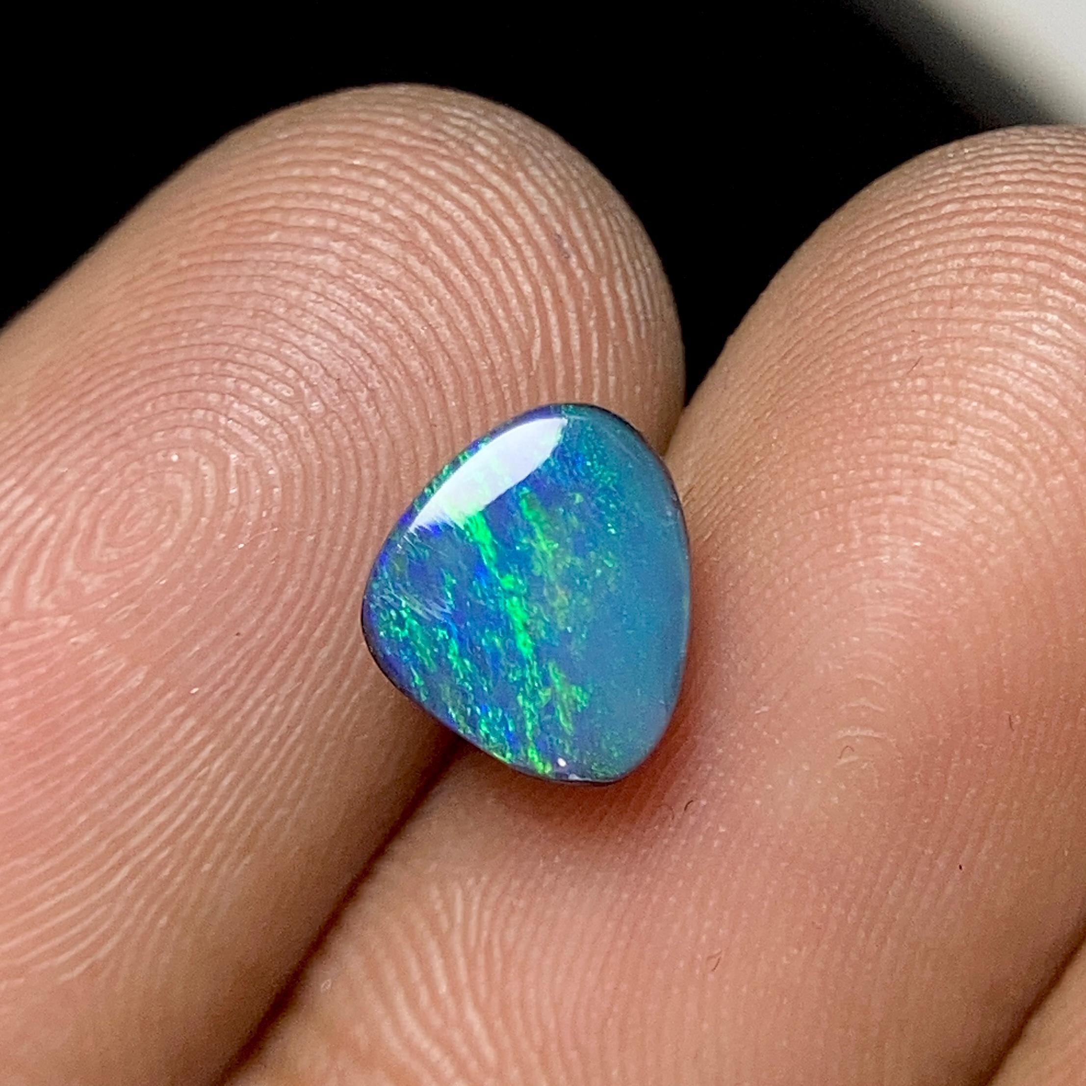 Opale doublet Lightning Ridge Australie cabochon rectangle 2.7 ct - Montres & Bijoux