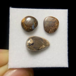 Natural Boulder Matrix Opal Lot 3 Pcs 11x6 To 8x7MM Electric Multi Fire Cabochon Set Loose Gemstone for Ring Bezel Setting Jewelry Making.