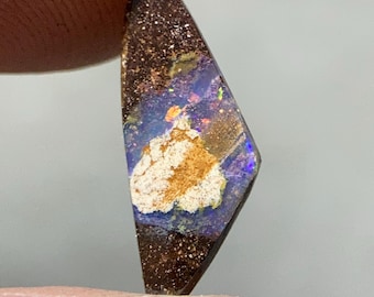 Polished Galaxy Boulder Opal, Dark Matrix Gemstone, 2.00ct