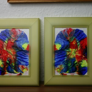 Picture Twins No.1 obra de arte original, arte moderno, pintura única y abstracta, con marco de plástico, acrílico sobre lienzo 2 cuadros