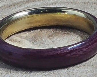 4mm Purple Heart Ring, Wooden Purple Ring, Bentwood Ring, Purple Heart Wood, Male Rings Purple, Purple Wedding Ring, Purple Ring for Women