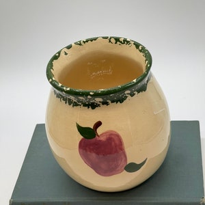 Roseville Ohio Alpine Pottery Apple vintage utinsil holder cannister image 2