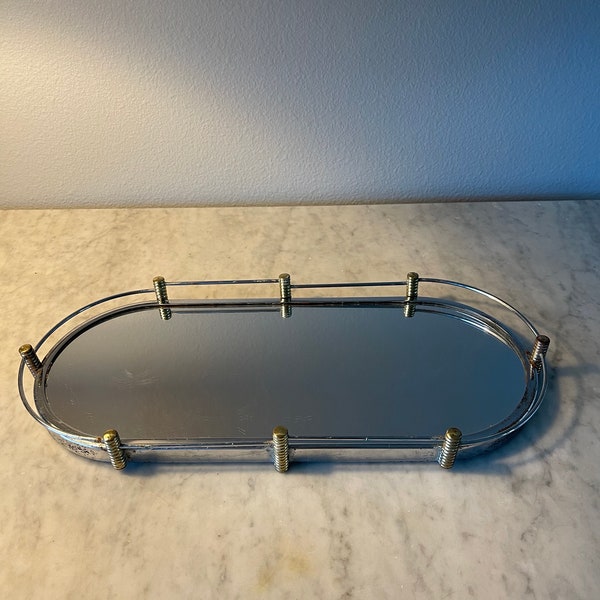 Oval mirrored Vanity Dresser tray