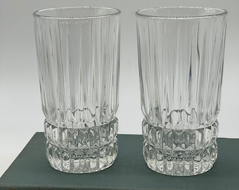 Clear Fostoria Heritage set of two twelve ounce glasses