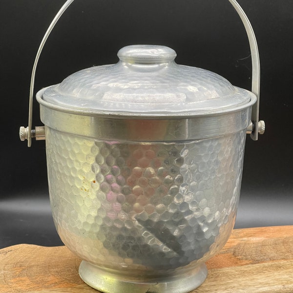 hammered Aluminum vintage insulated  Ice Bucket