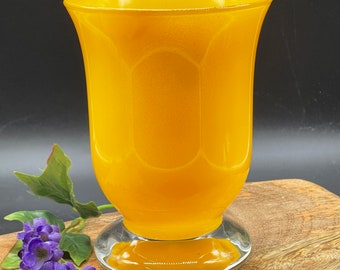 Villory & Boch blown yellow to clear vase