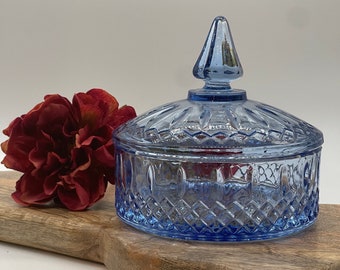 Blue Indiana Glass Depression era candy dish.