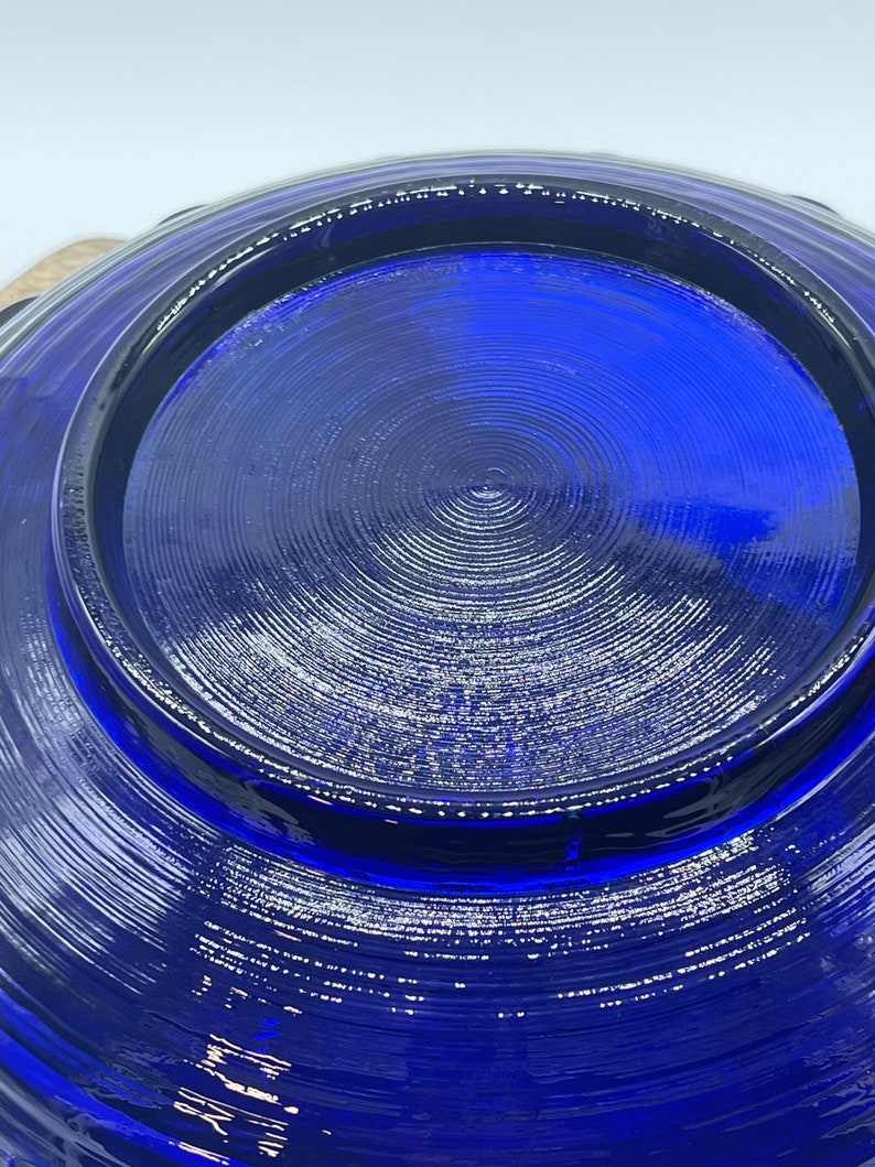 Cobalt Blenko art glass mid century large bowl image 6