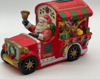 Santa Engine ceramic decor bank