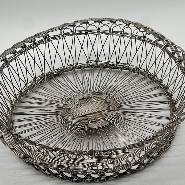 Silver Wire Basket Etsy