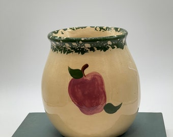 Roseville Ohio Alpine Pottery Apple vintage utinsil holder cannister