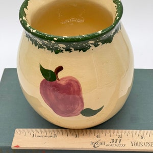 Roseville Ohio Alpine Pottery Apple vintage utinsil holder cannister image 10