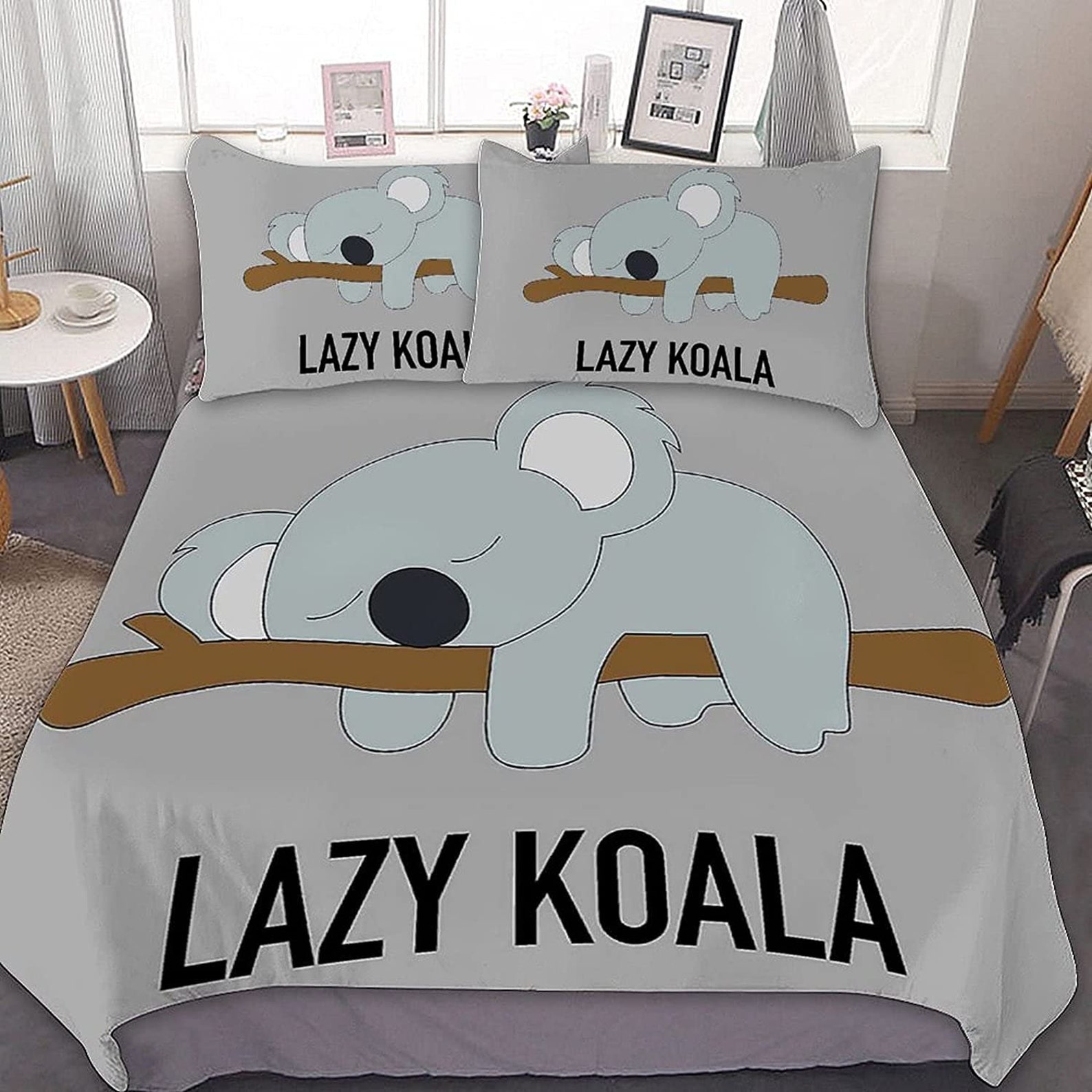 Lazy Koala on Branch Comforter Queen Bedding Set of 31 Duvet Etsy