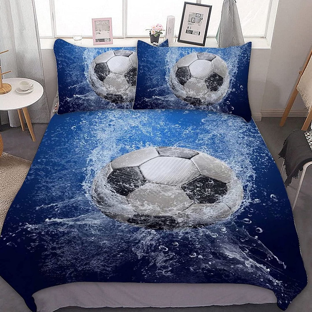 3D Soccer Ball Comforter Set Queen Bedding Set of 31 Duvet - Etsy