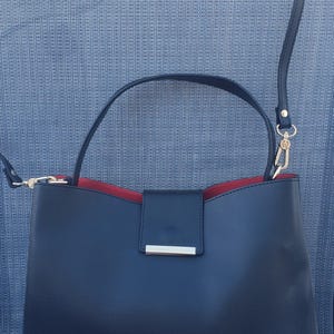 Handmade Black Leather Handbag: Gold Hardware, Made in Italy