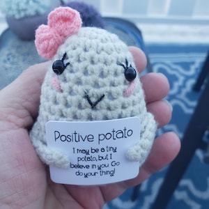 Adorable positive potato handmade.  emotional support, desk buddy, friendship, encouragement, gift