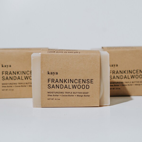 Frankincense Sandalwood Triple Butter Soap | Moisturizing, Hydrating, Palm oil free, Gifts, Holidays, Stocking Stuffer,