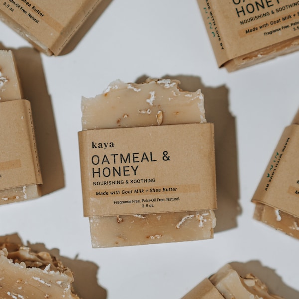 Oatmeal Honey Goat Milk Soap | Fragrance Free, Sensitive Skin, Soothing, Moisturizing, Zero Waste, Eco-Friendly, Palm oil free