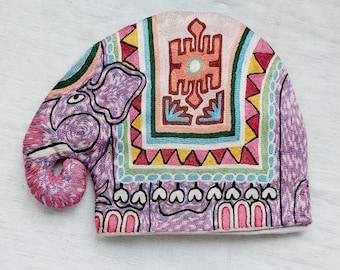 Vintage handgemaakte theepot Indische olifant vormige thee gezellige olifant geborduurde thee gezellige geïsoleerde stof warmer
