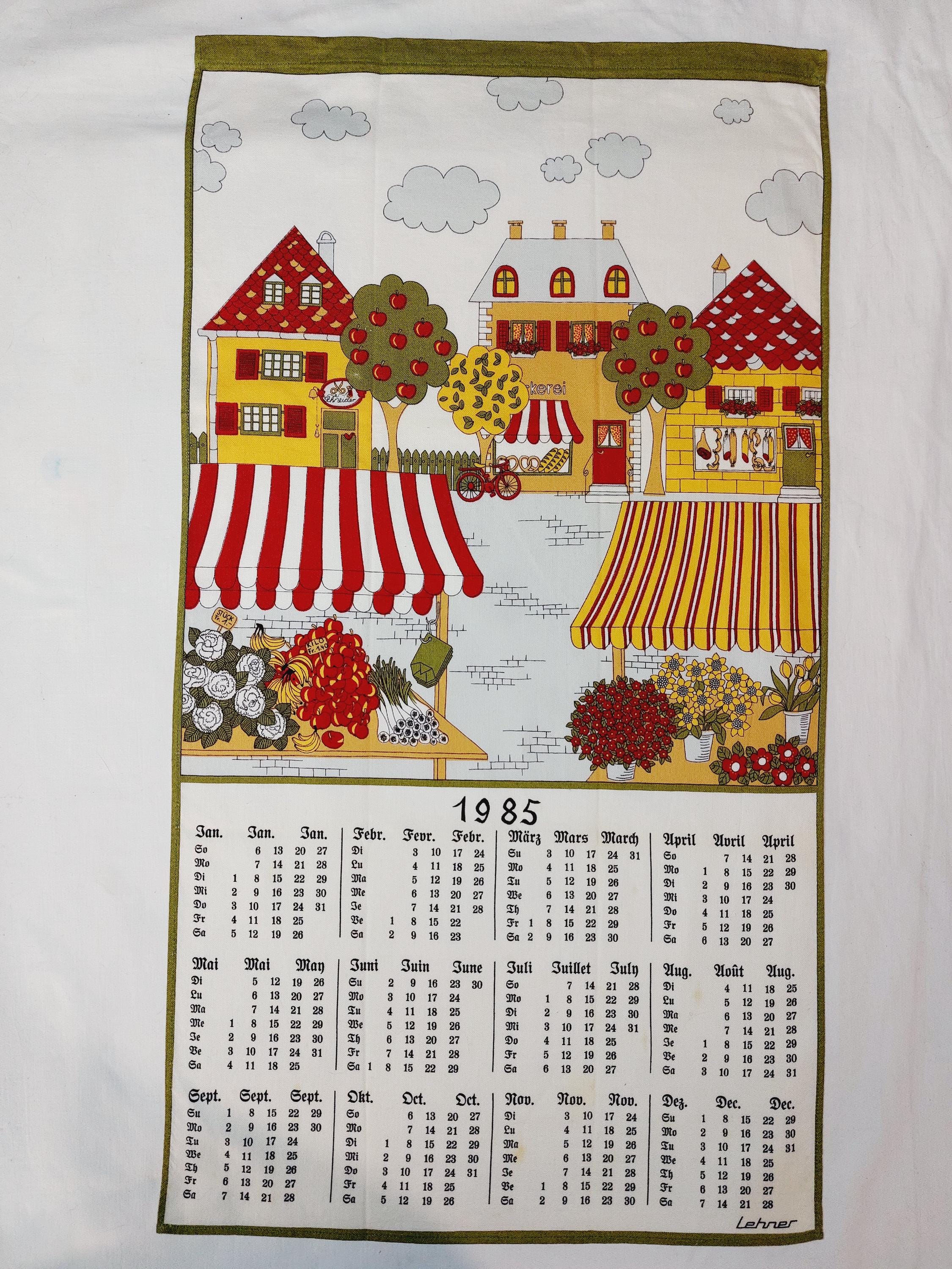 1985 cloth calendar - Etsy 日本