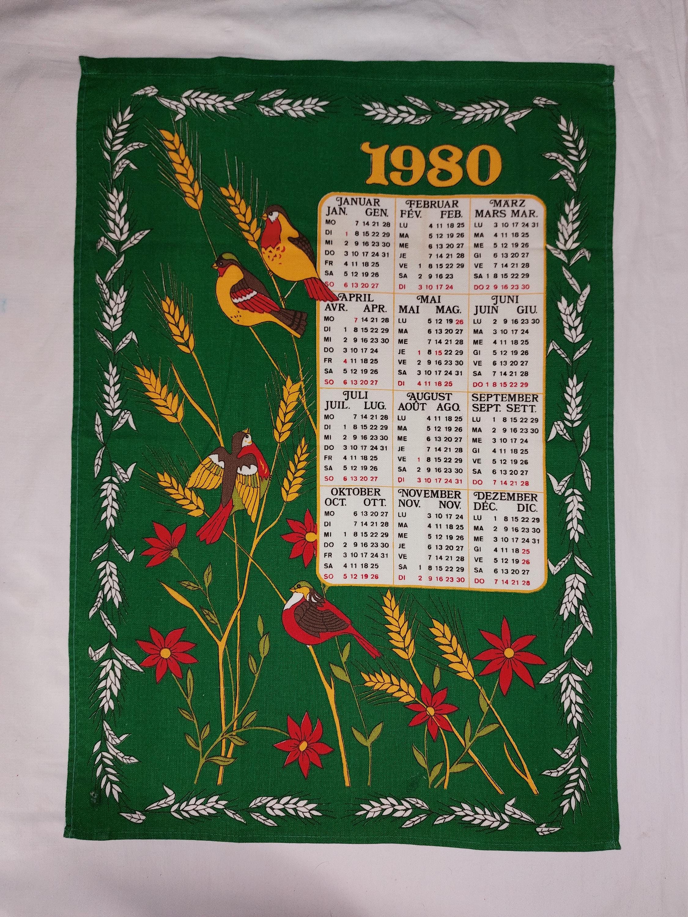 1980 Wall Hanging Calendar - Etsy