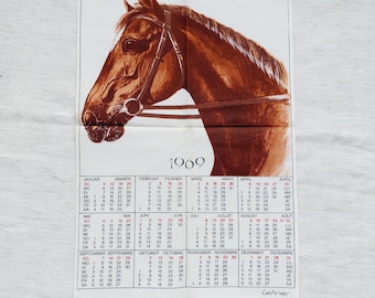Paños de cocina con calendario Lehner de 1969 Calendario vintage para colgar en la pared o paño de cocina - Varios años para elegir Calendario vintage de paños de cocina de 1969