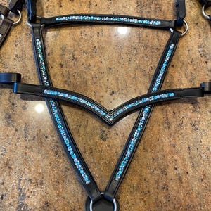 Custom Bedazzled English Horse Browband, pony browband, draft/large horse browband, bridle browband,