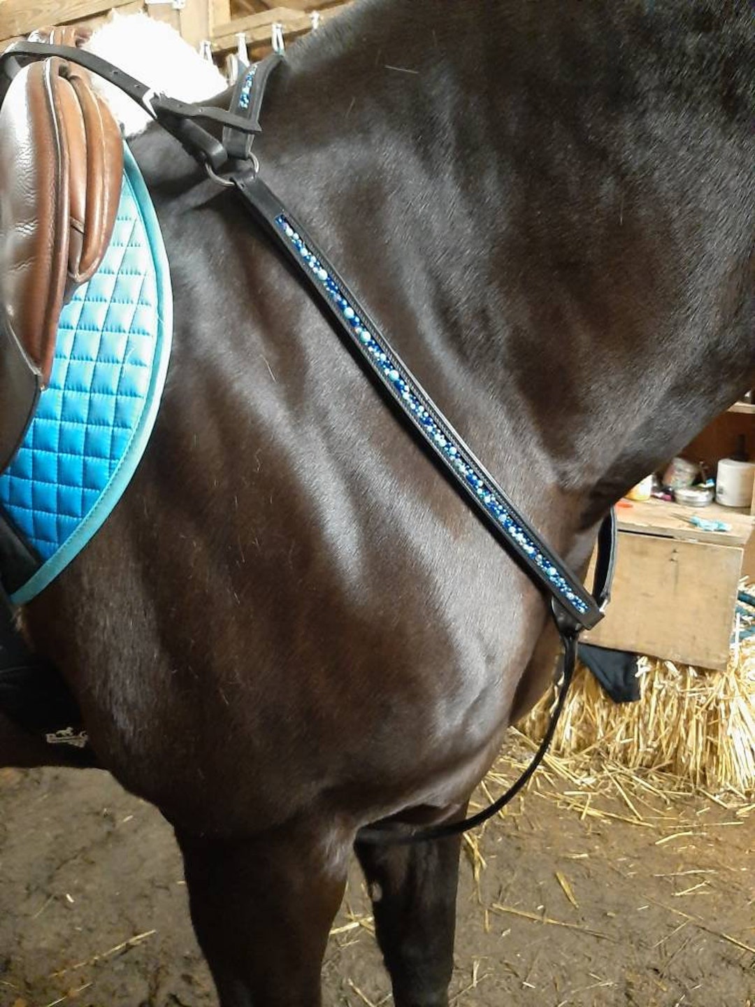 Custom Bedazzled Horse Breast Plate, Leather Breast Collar Etsy