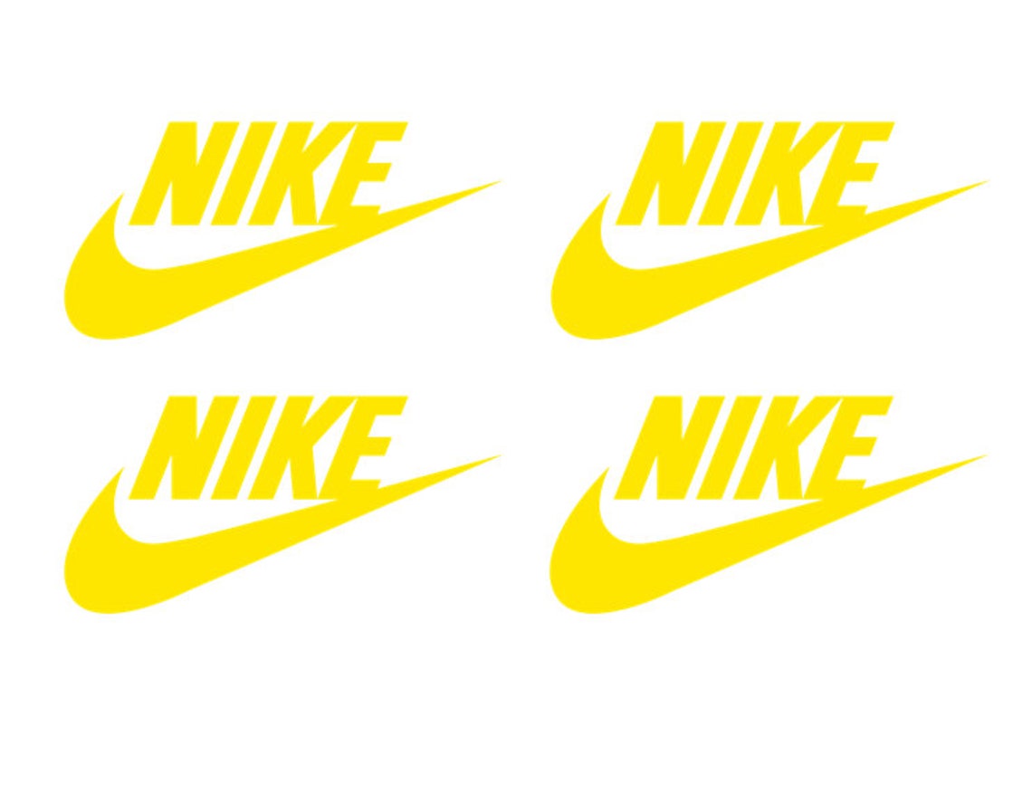 4 Yellow Nike Easy Iron On Logo Heat Transfer Patch 2x1Inch Etsy