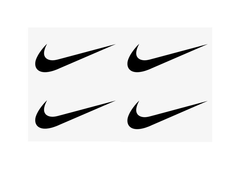 4 Black Nike Swoosh Easy Iron On Logo Heat Transfer Patch Etsy