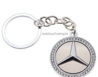 Mercedes Benz, AMG Luxury Key Ring with Rhinestone Embellishments - Perfect Accessory for Mercedes Enthusiasts and Stylish Keychains