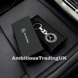 Mercedes Benz AMG, porte-clés / porte-clés double face en blé creux - Cadeau et accessoire parfaits pour les amateurs de Mercedes - Boîte cadeau en option