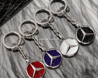 Mercedes Benz Keychain, Rhinestone Embellishments AMG Key Ring - Perfect Accessory for Mercedes Enthusiasts and Stylish Keychains