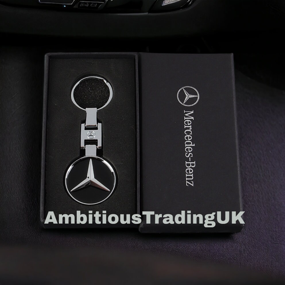 Vintage Mercedes AMG Chrome Metal Keyring - Made In UK - Car Theme Keychain