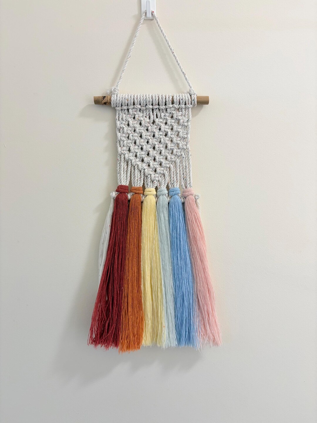 Macrame Dust Ruffle Handmade Rainbow Dust Macrame Wall Hanging Made With Cotton Cords - Etsy