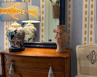 Knotty Pine Faux Bamboo Bowed Chest