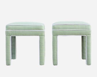 Pair Bunny Williams Style Upholstered Benches/Ottomans