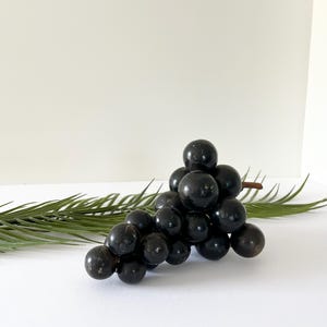 Vintage MCM Black Alabaster Marble Grapes