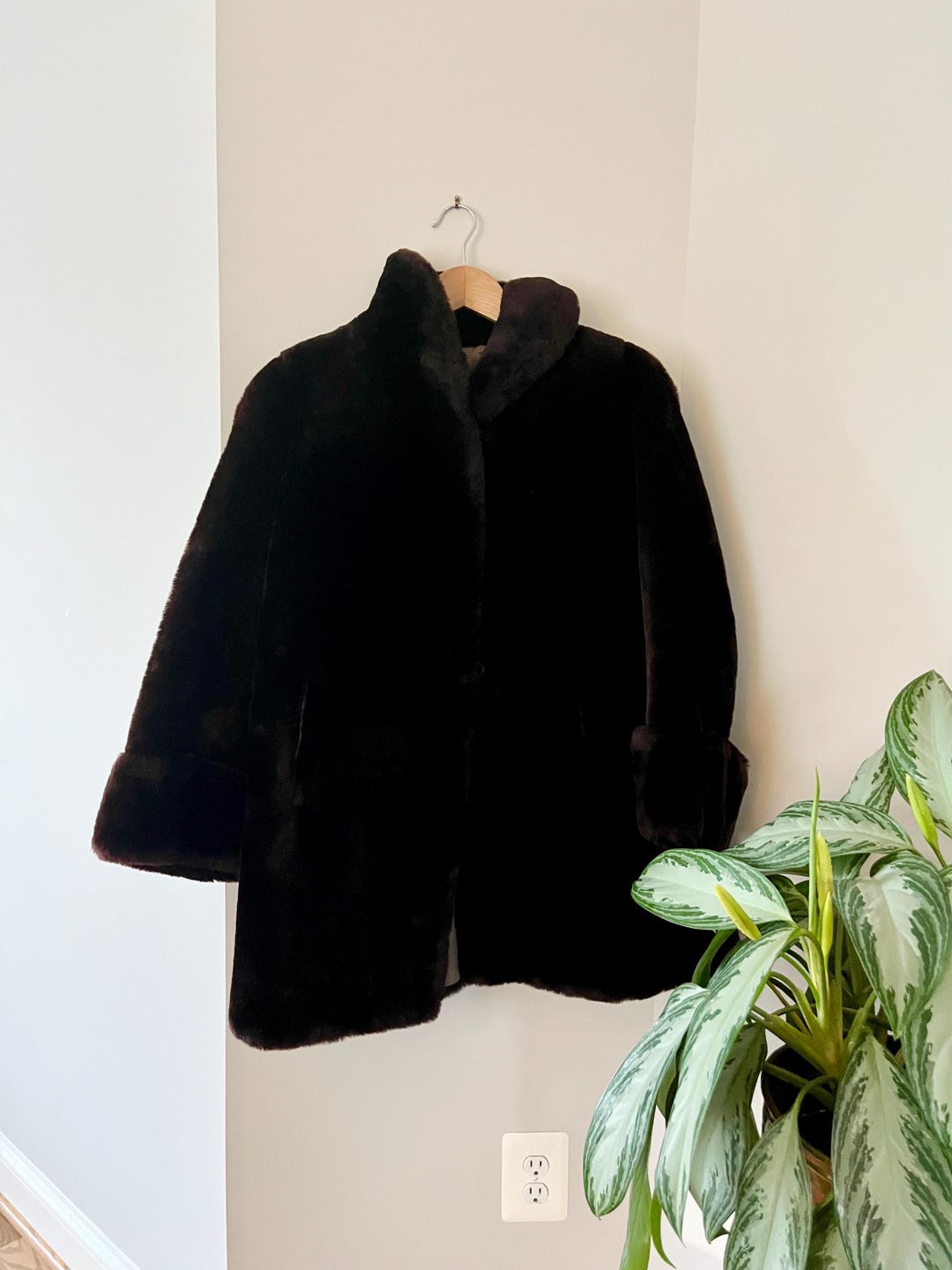 Brown Polka Dot Fur Coat