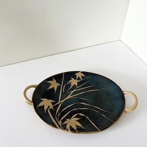 Handmade Ceramic Tray with Leaves