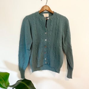 Vintage 1960s Pendleton Cable Knit Cardigan Sweater