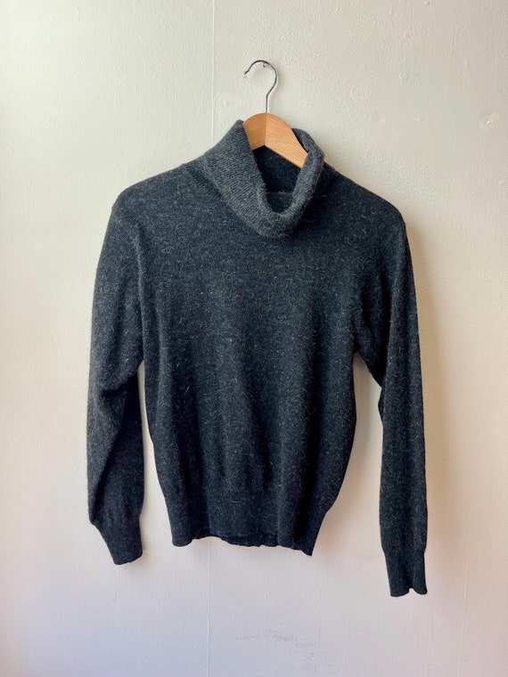 Vintage Lambswool Grey Turtleneck Sweater