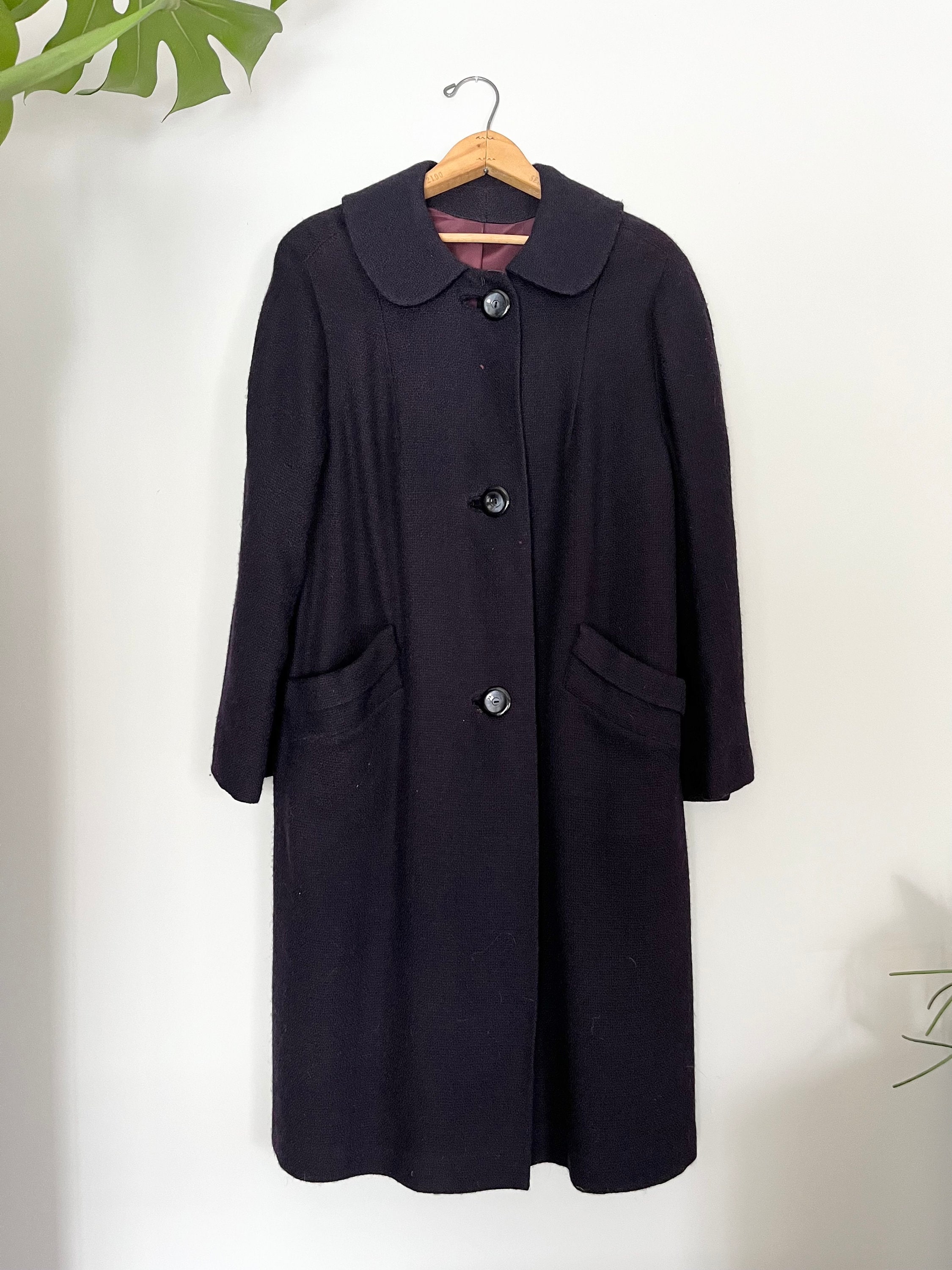 Vintage Navy Trench Coat With Peter Pan Collar - Etsy