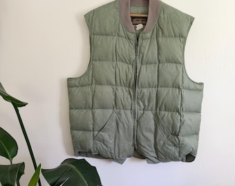 Gerry Green Down Quilted Puffer Vest Sz XL 1980s - Etsy