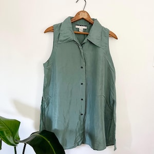 Vintage Blue Silk Tank Top
